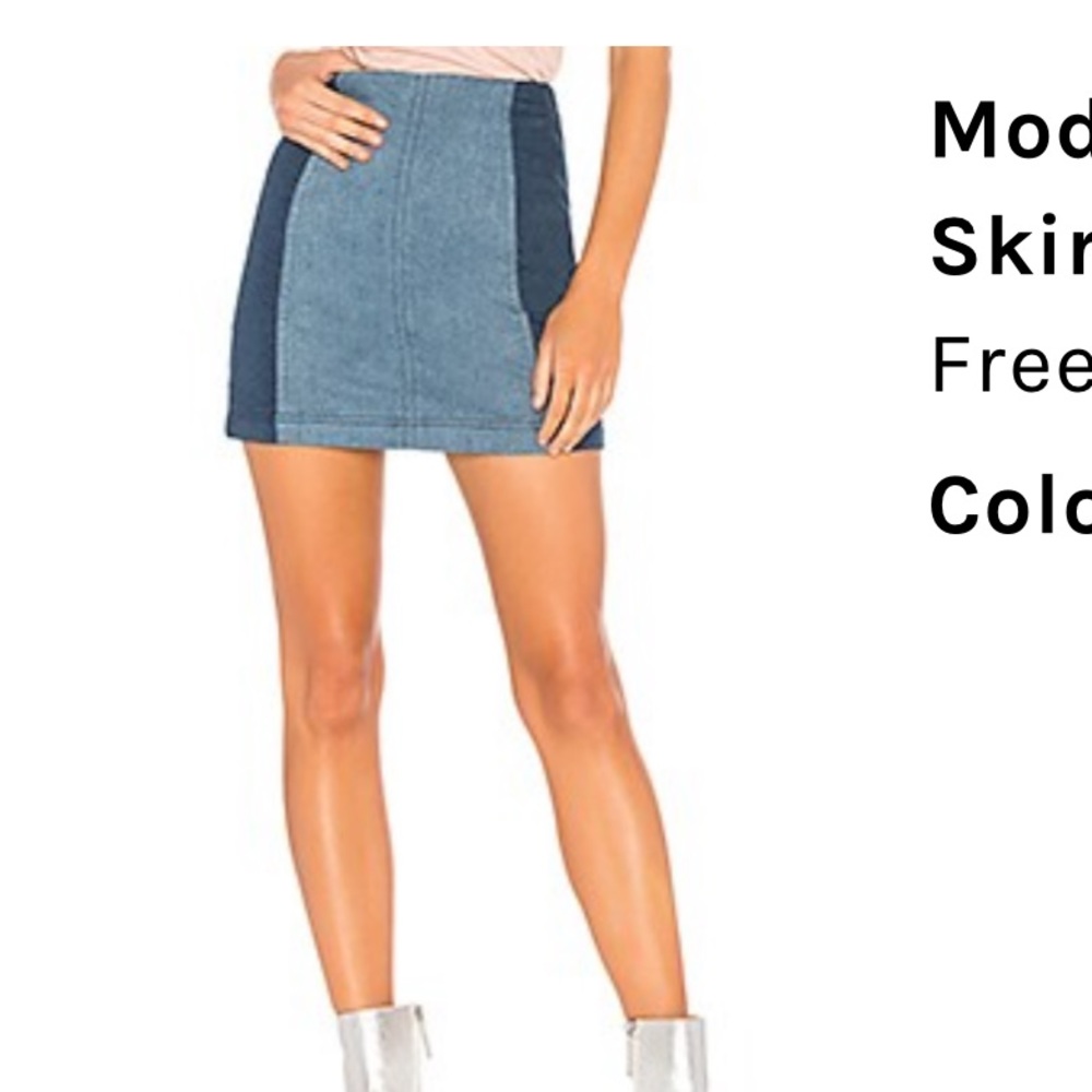 Two toned denim mini skirt